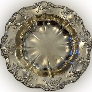 Towle Silver Floral Embossed Plate